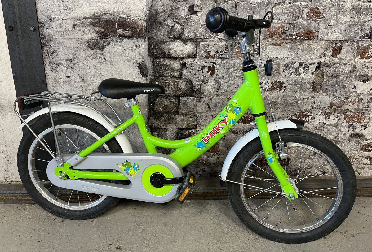 Barncykel  Puky AL-16 tum 0-vxl Grön Begagnad