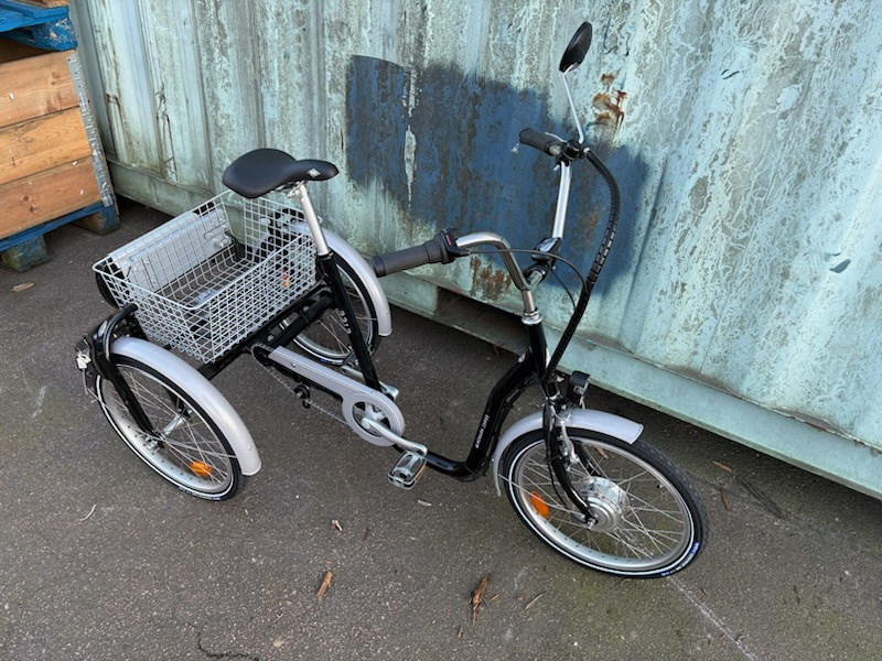 Trehjuling Monark Cargo 20tum ELCYKEL Svart Begagnad - Nyskick 