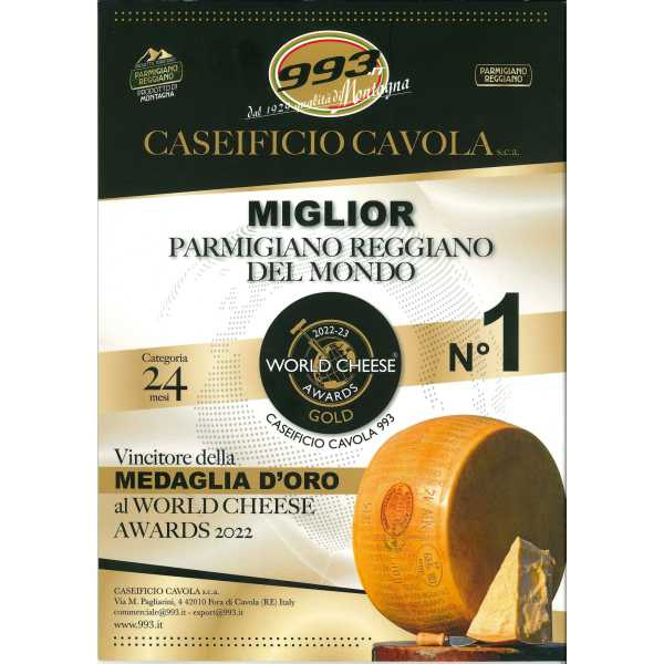 Parmigiano Reggiano Mountain Quality DOP CAVOLA 250g VAC Rumstempererad KO 24m LAGRAD