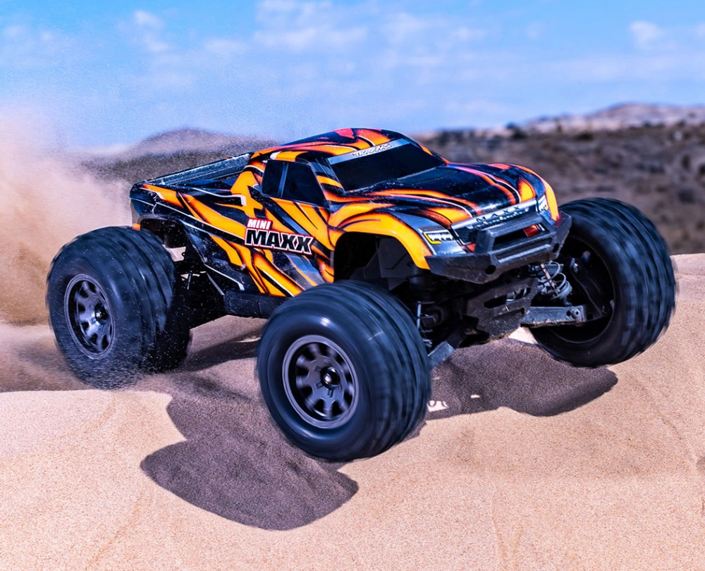 Traxxas Mini MAXX RTR TQ BL-2s Orange - USB-C Laddare / 2s LiPo