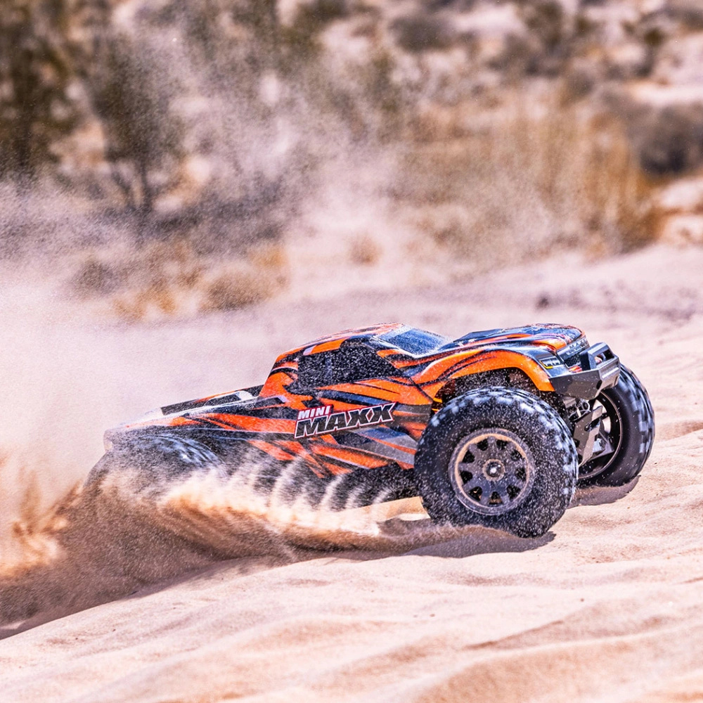 Traxxas Mini MAXX RTR TQ BL-2s Orange - USB-C Laddare / 2s LiPo