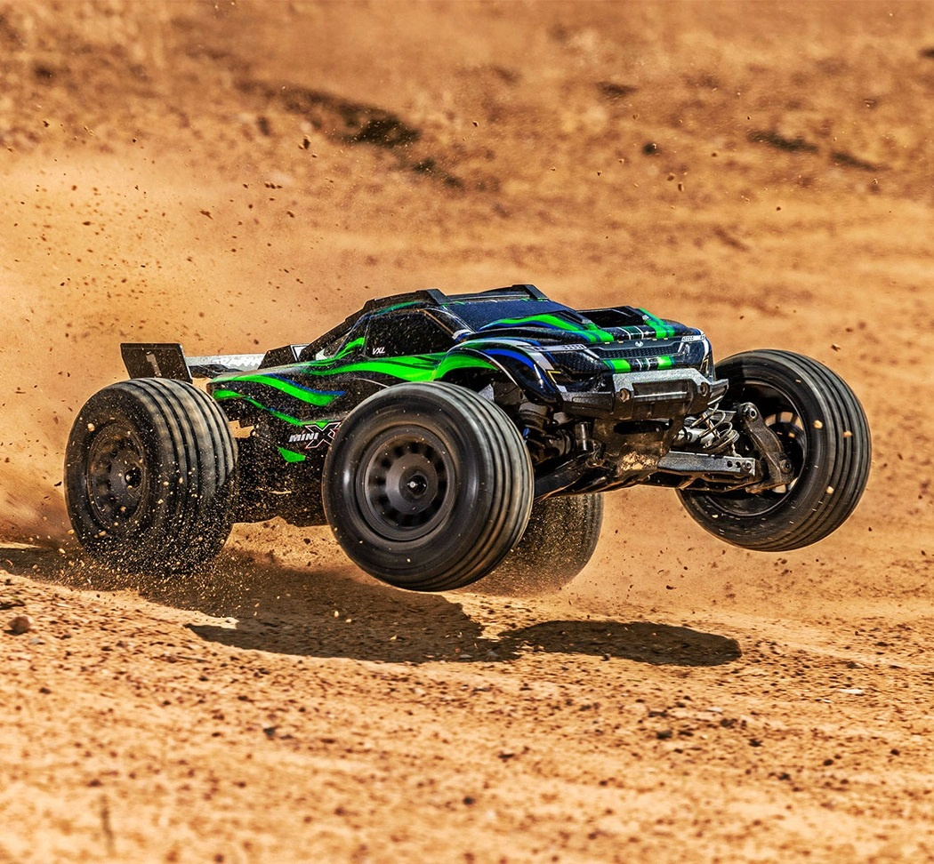Traxxas Mini XRT RTR TQi VXL-3s Grön - USB-C Laddare / 2s LiPo DEMO Batteri 3S 2300mAh