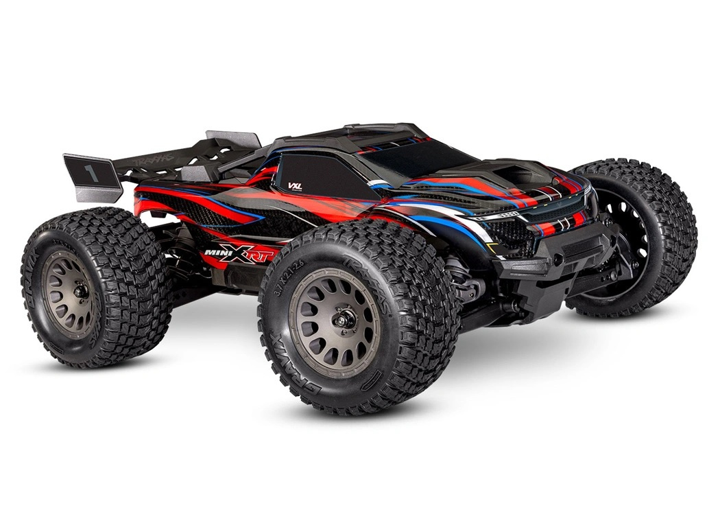 Traxxas Mini XRT RTR TQi VXL-3s Röd - USB-C Laddare / 2s LiPo