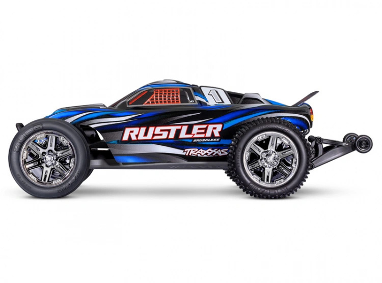 Traxxas Rustler 2WD 1/10 RTR TQ BL-2s EHD Blå