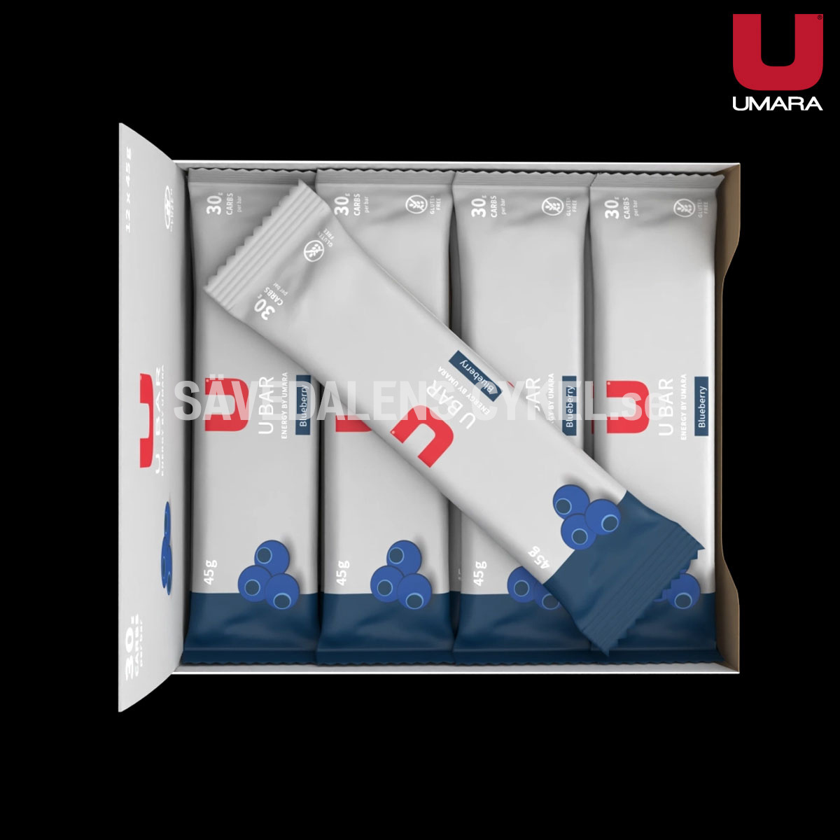 UMARA Bar (Glutenfri) Blåbär (30g Carbs) 12-PACK